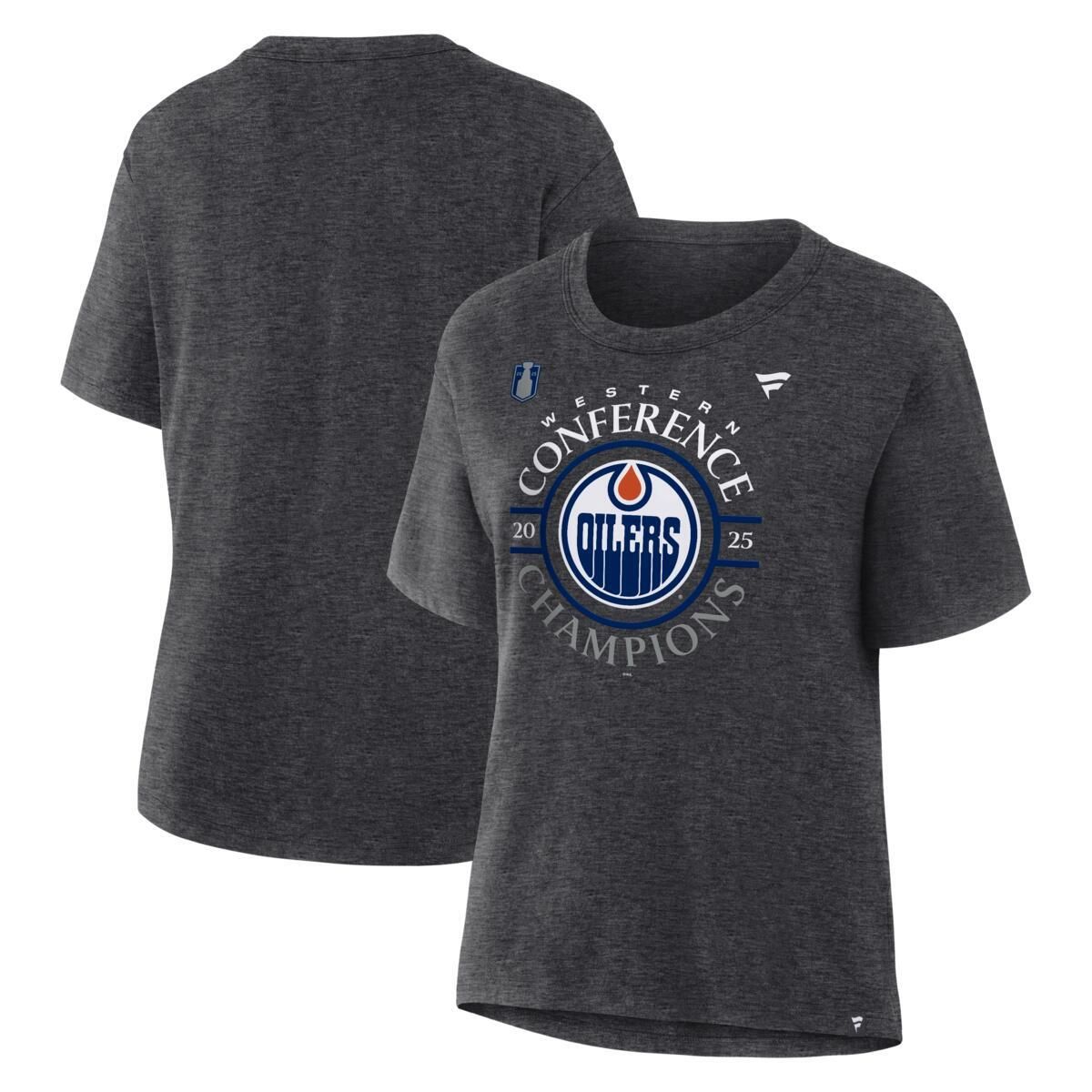 Edmonton Oilers Fanatics Women's 2025 Conference Champions Locker Room T-Shirt