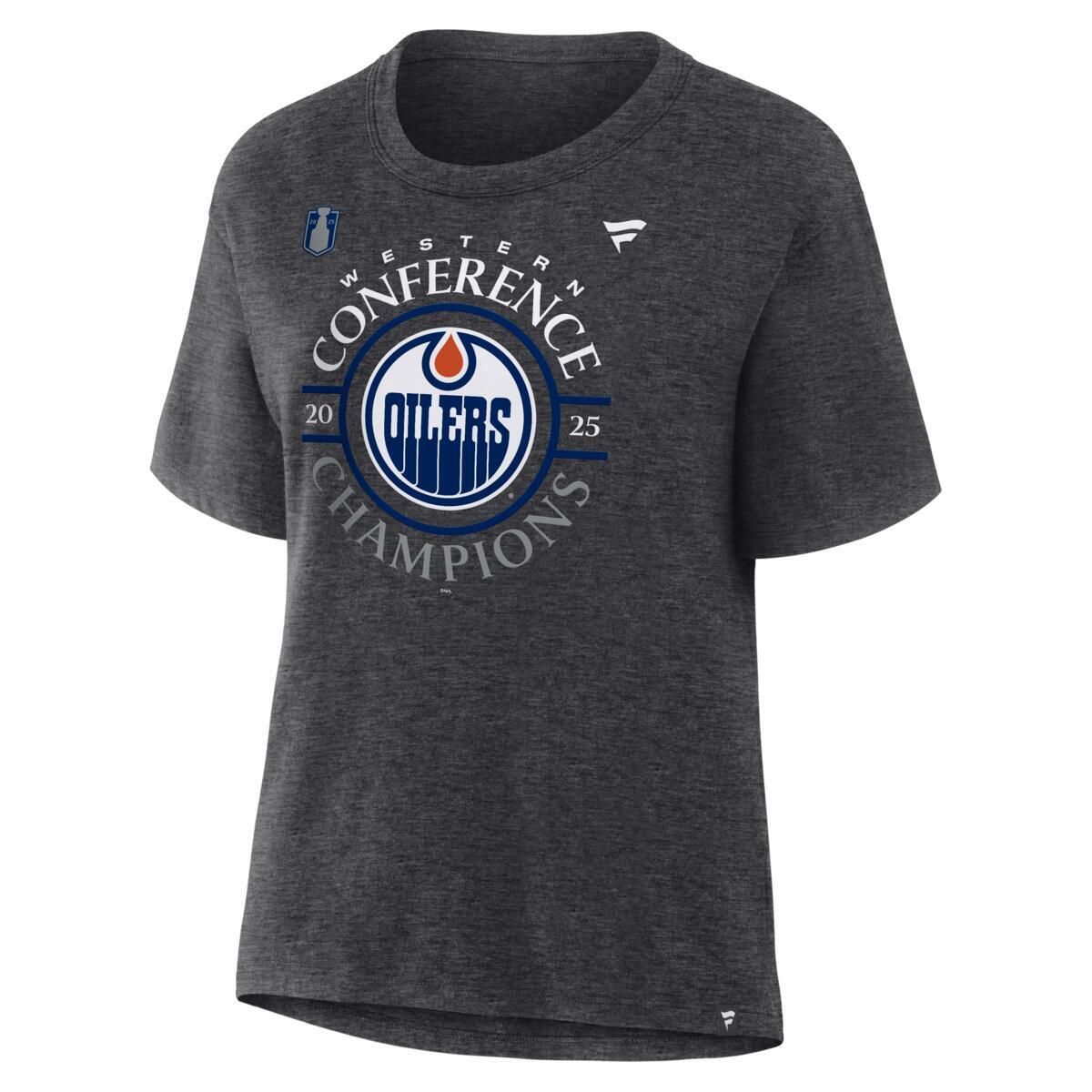 Edmonton Oilers Fanatics Women's 2025 Conference Champions Locker Room T-Shirt