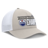 Edmonton Oilers Fanatics 2025 Conference Champions Adjustable Fit Cap Front_Angled_Right