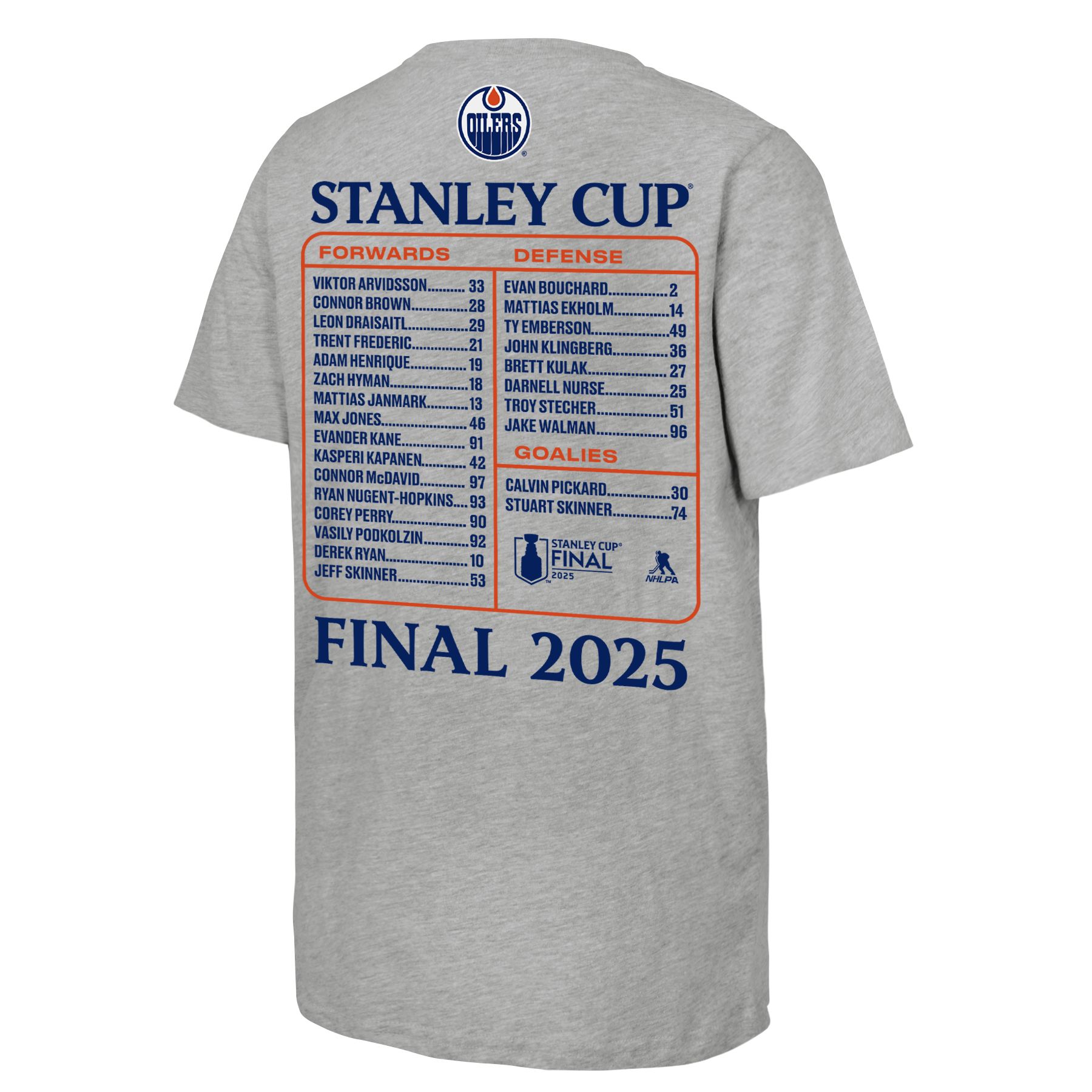 Edmonton Oilers NHL Youth Conference Champions Roster T-shirt