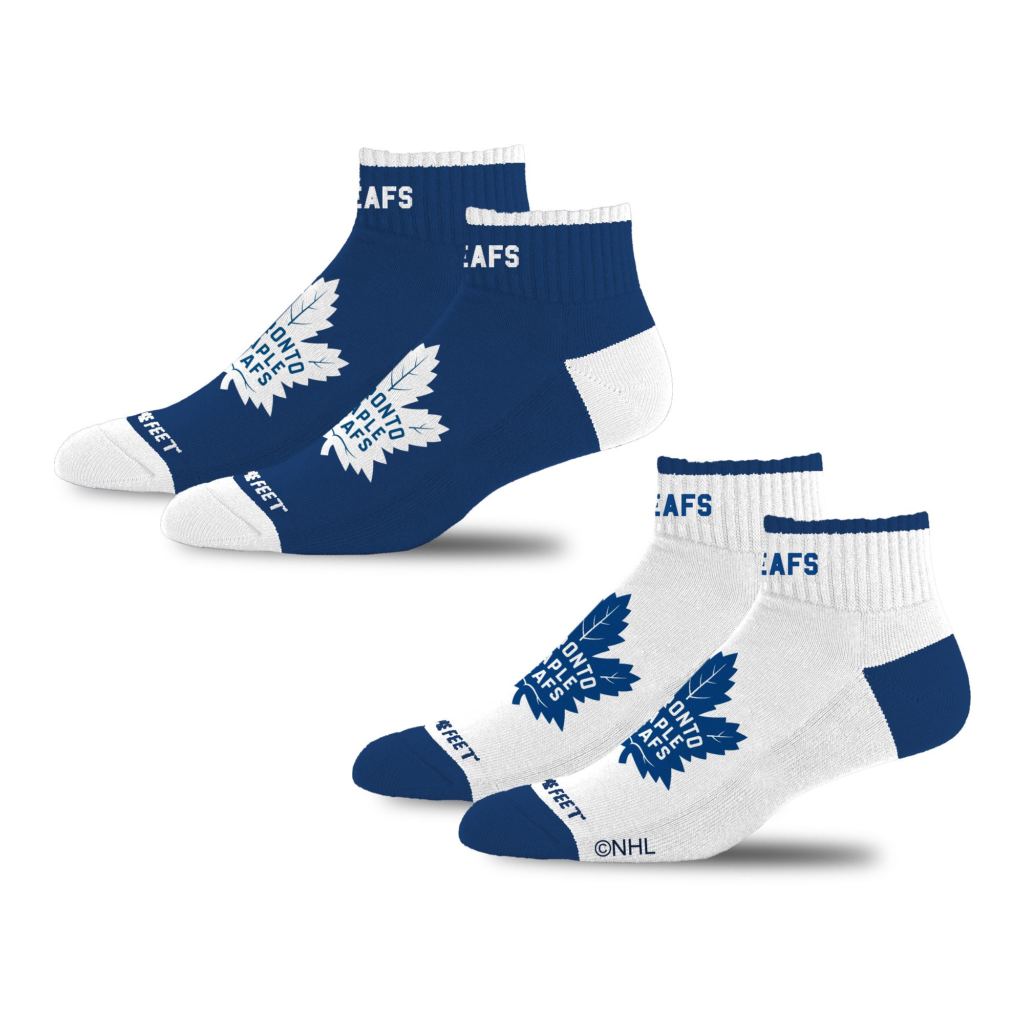 Toronto Maple Leafs For Bare Feet Front And Center Socks 2-pk