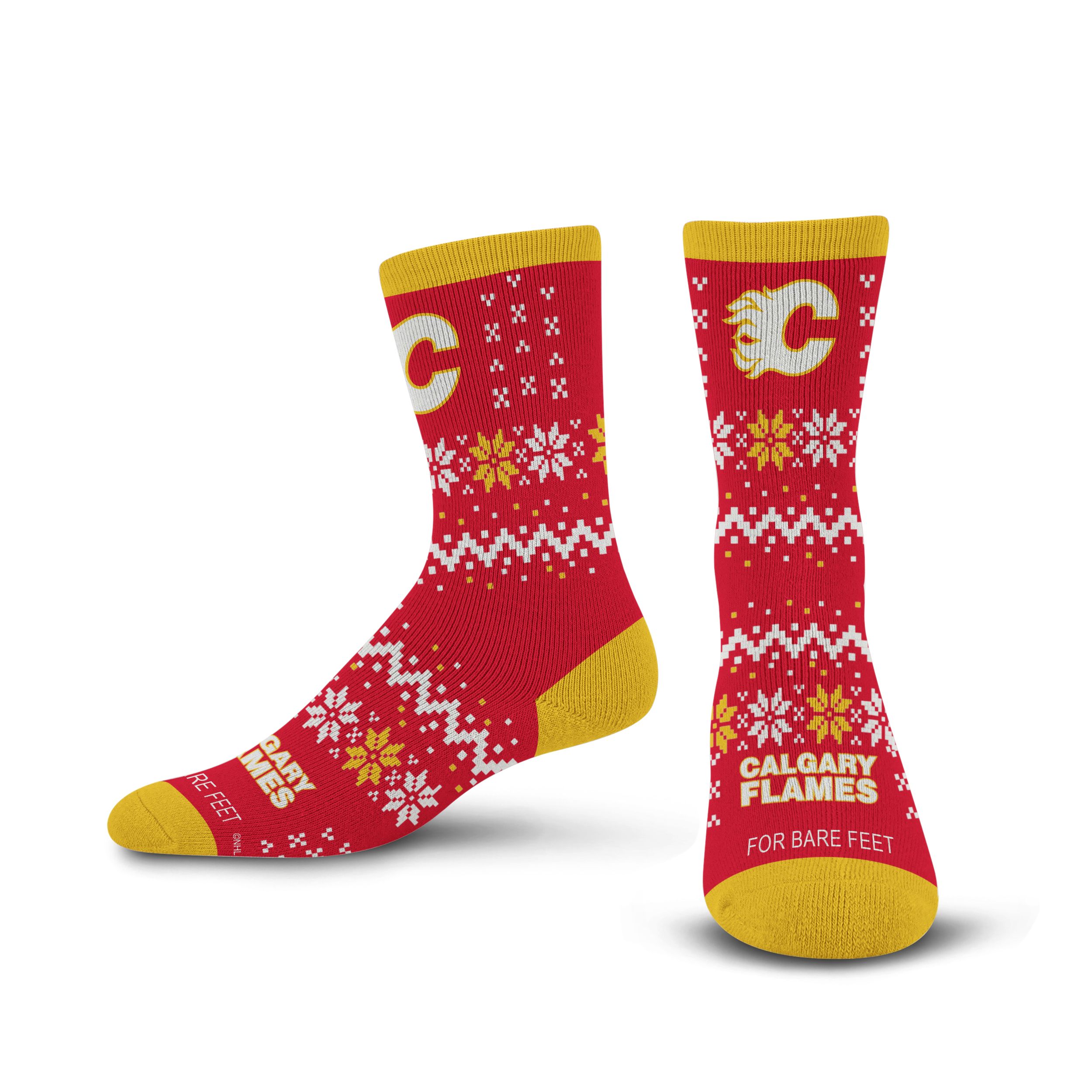 Calgary Flames For Bare Feet Team Sweater Socks