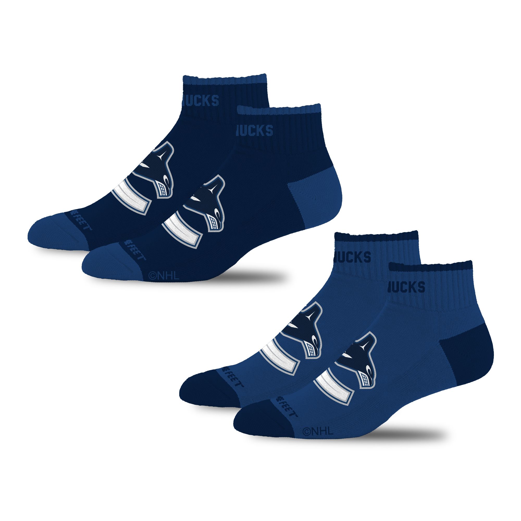 Vancouver Canucks For Bare Feet Front And Center Socks 2-pk