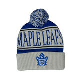 Mitchell & Ness Toronto Maple Leafs Pom Knit Hat Front_Flat