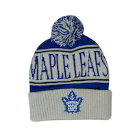 Mitchell & Ness Toronto Maple Leafs Pom Knit Hat Front_Flat