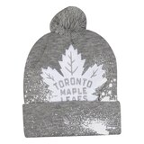 Mitchell & Ness Toronto Maple Leafs Pom Knit Hat Front_Flat