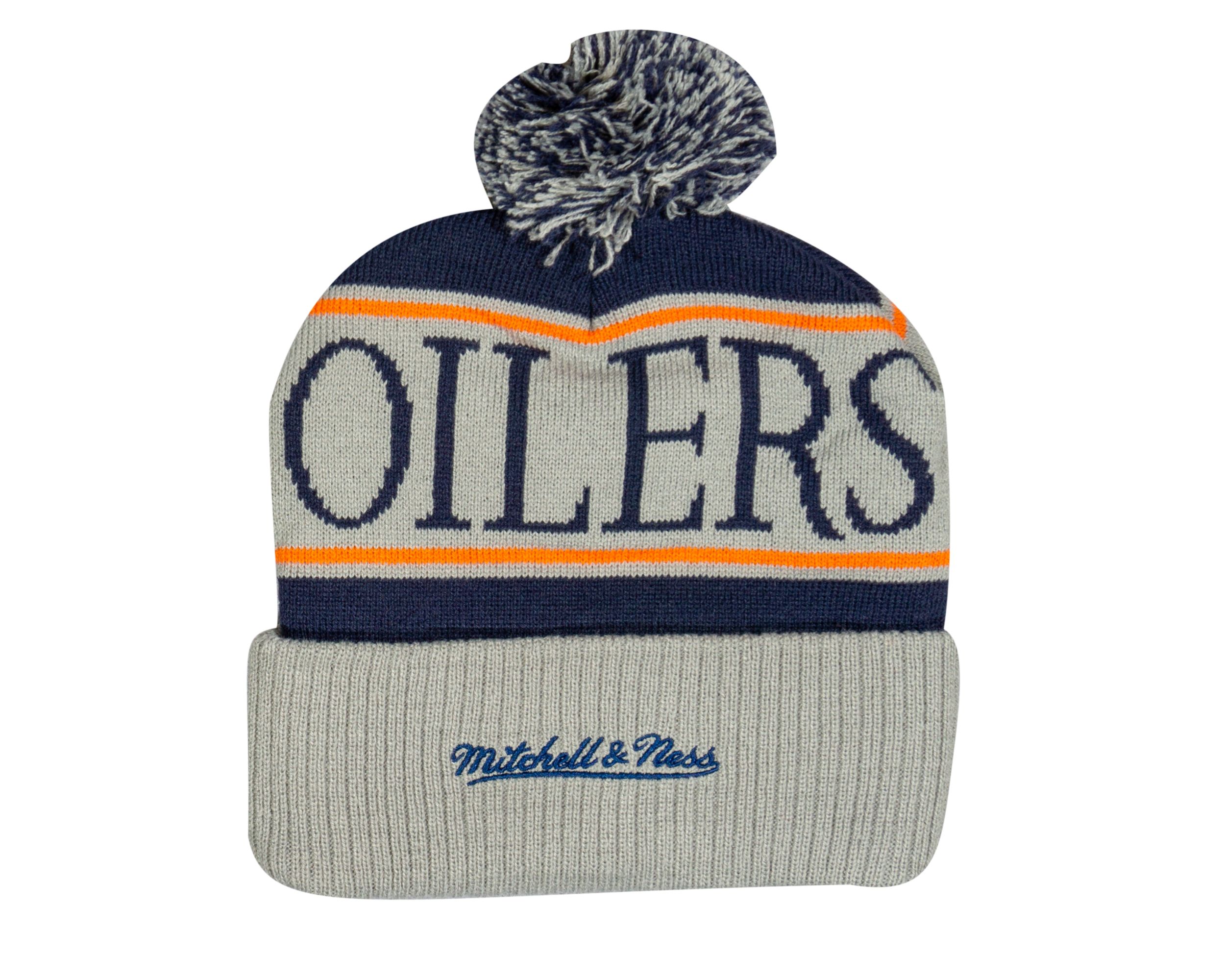 Mitchell & Ness Edmonton Oilers Knit Hat Classic Pom