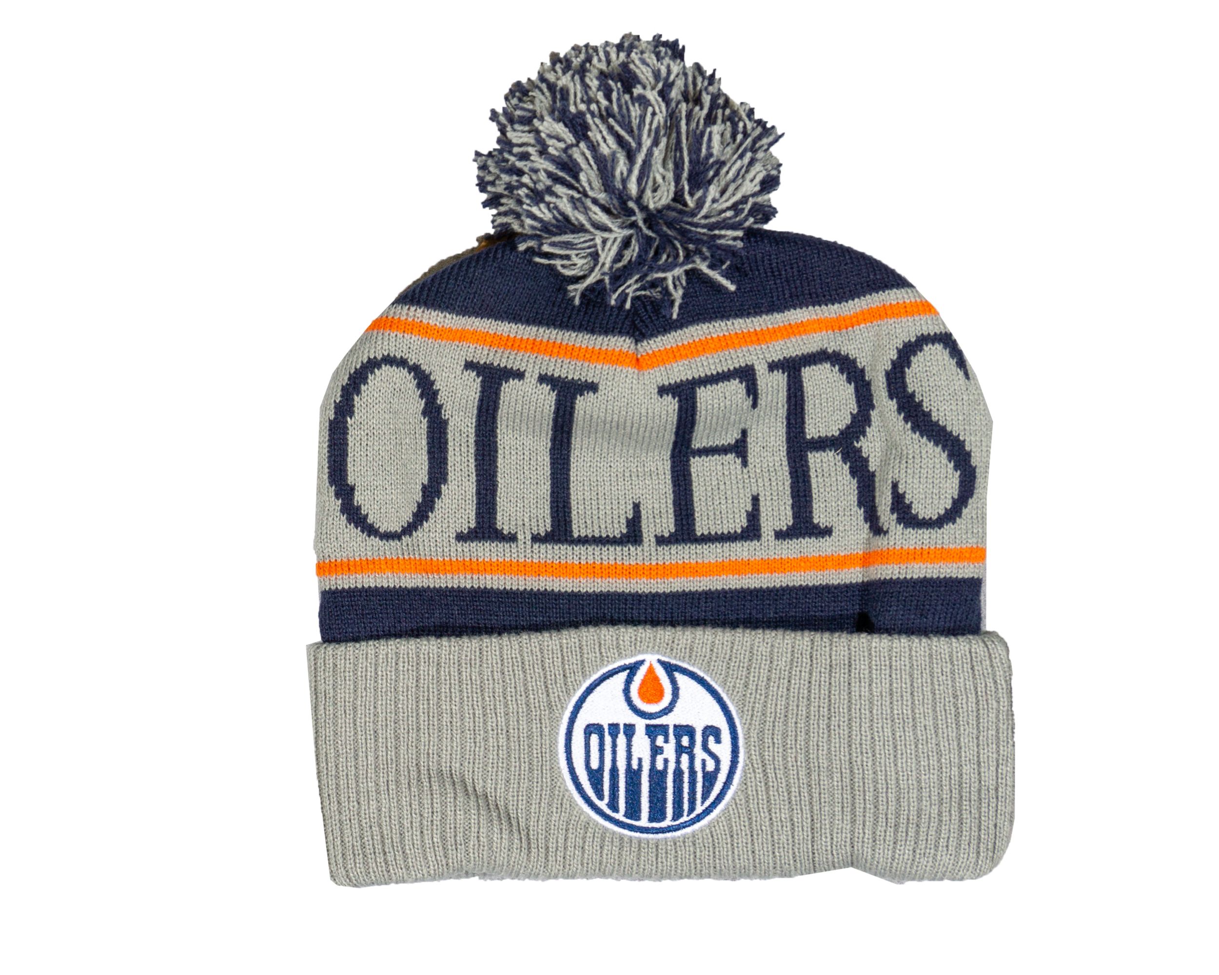 Mitchell & Ness Edmonton Oilers Knit Hat Classic Pom