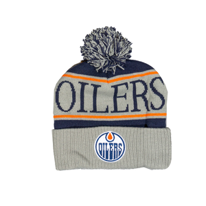Mitchell & Ness Edmonton Oilers Knit Hat Classic Pom
