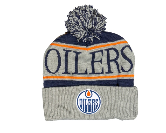 Mitchell & Ness Edmonton Oilers Knit Hat Classic Pom