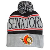 Mitchell & Ness Ottawa Senators Classic Pom Knit Hat NHL Headwear Front_Flat