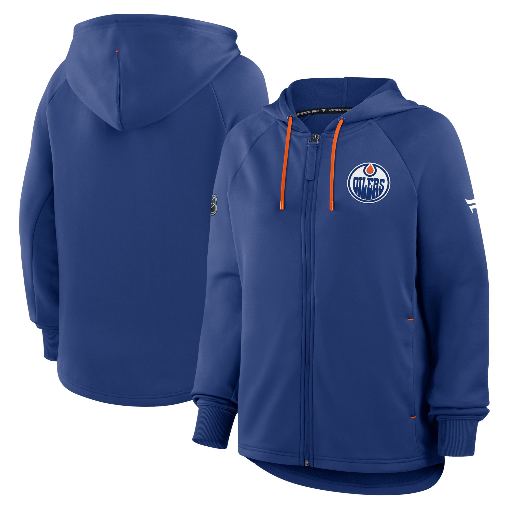 Edmonton Oilers Fanatics Women's Authentic Pro Rink Full Zip Fleece Jacket