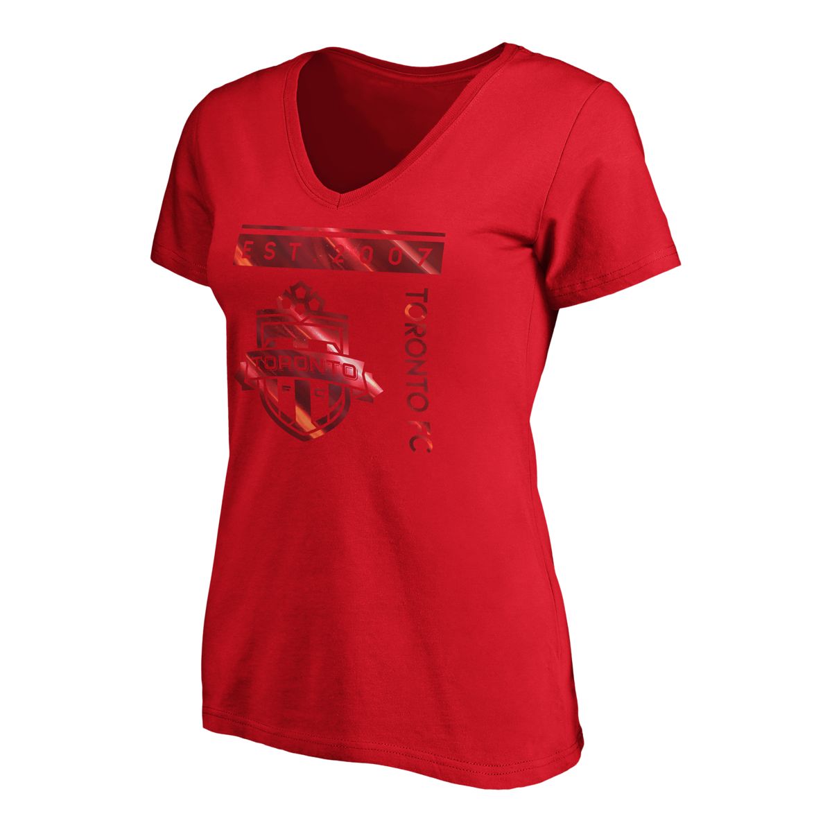 Toronto FC Fanatics Women's Team Square V Neck T Shirt