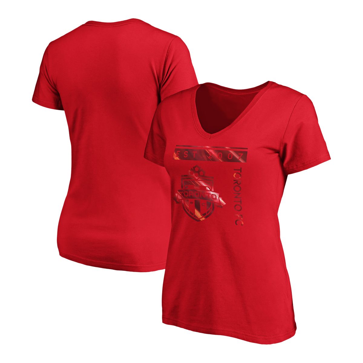 Toronto FC Fanatics Women's Team Square V Neck T Shirt