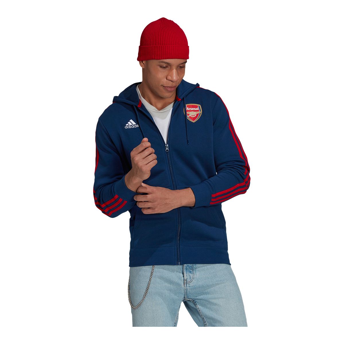 Arsenal F.C. adidas 3-Stripe Full Zip Hoodie