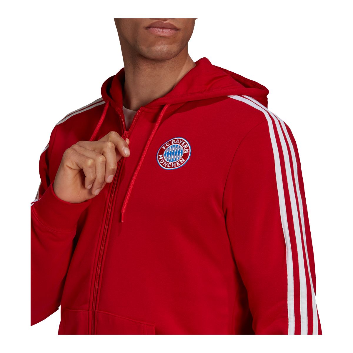 F.C. Bayern Munich adidas 3-Stripe Full Zip Hoodie | Sportchek