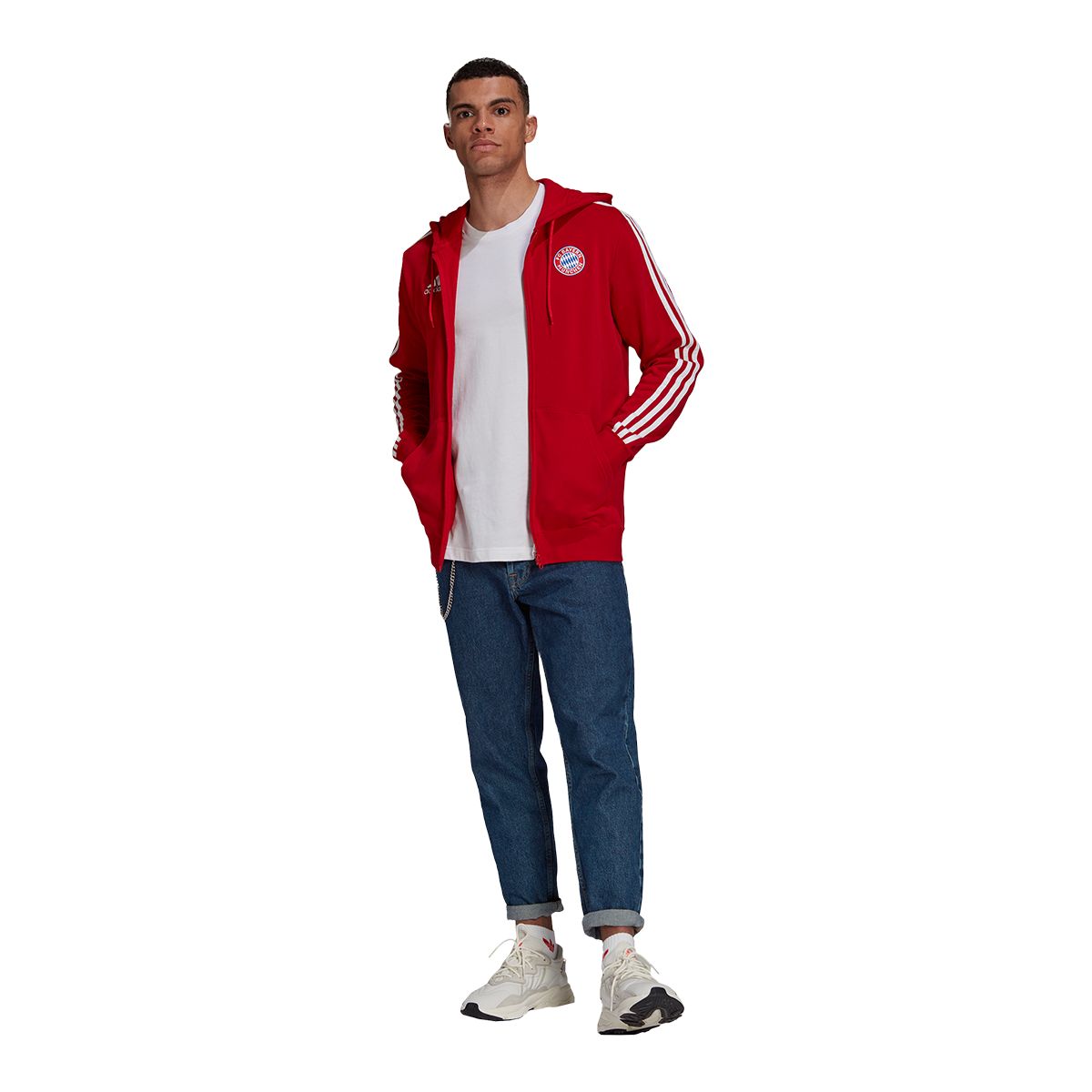 F.C. Bayern Munich adidas 3-Stripe Full Zip Hoodie