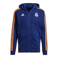 Real Madrid F.C. adidas 3-Stripe Full Zip Hoodie Front_Flat