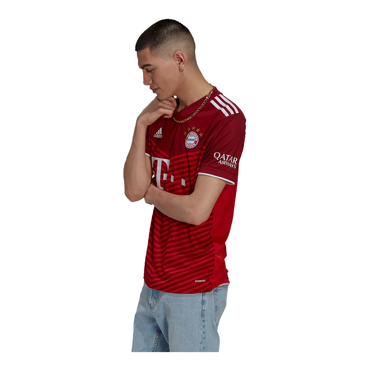Bayern Munich 2021/22 adidas Men's Replica Soccer Jersey, Football
