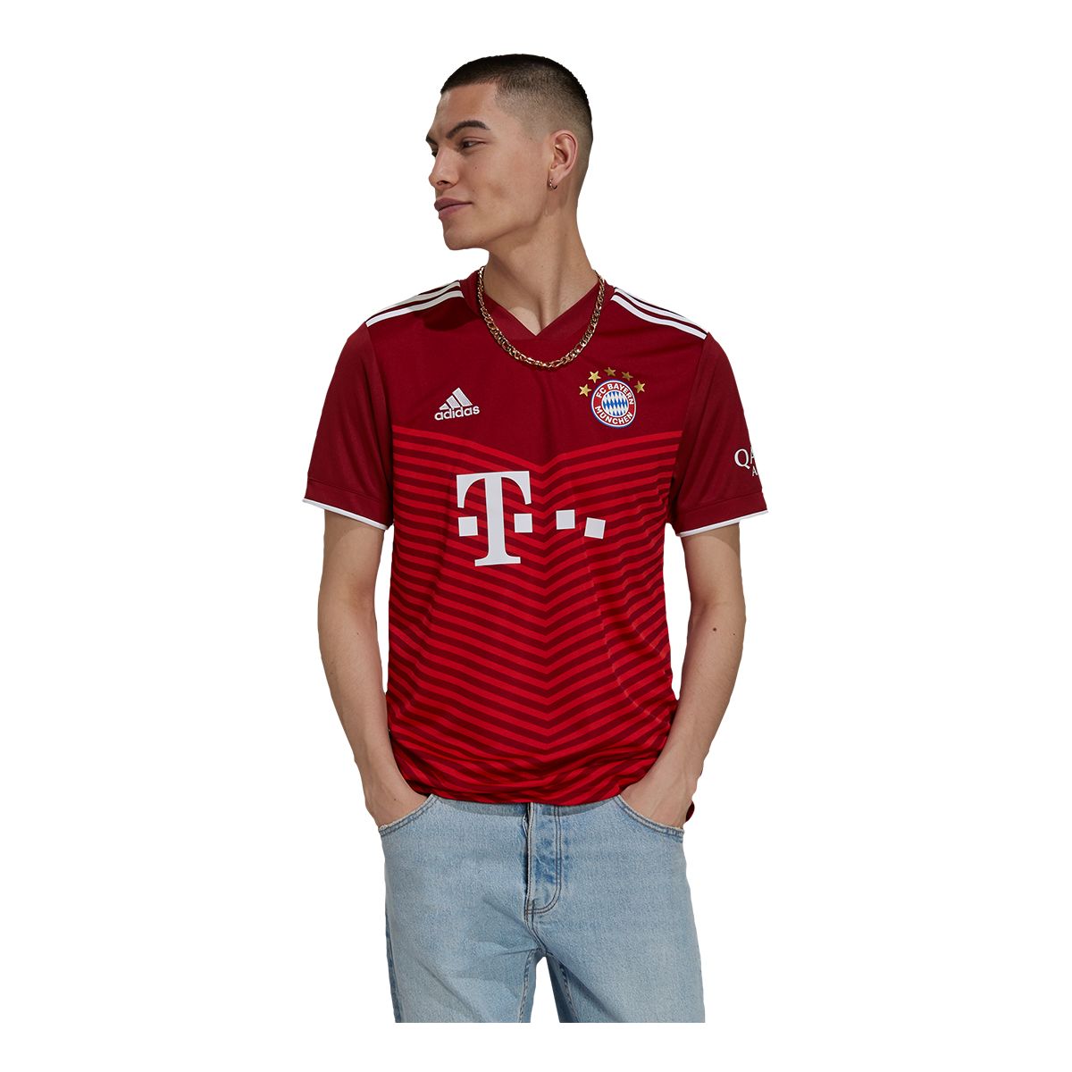 Bayern Munich 2021/22 adidas Men's Replica Soccer Jersey, Football