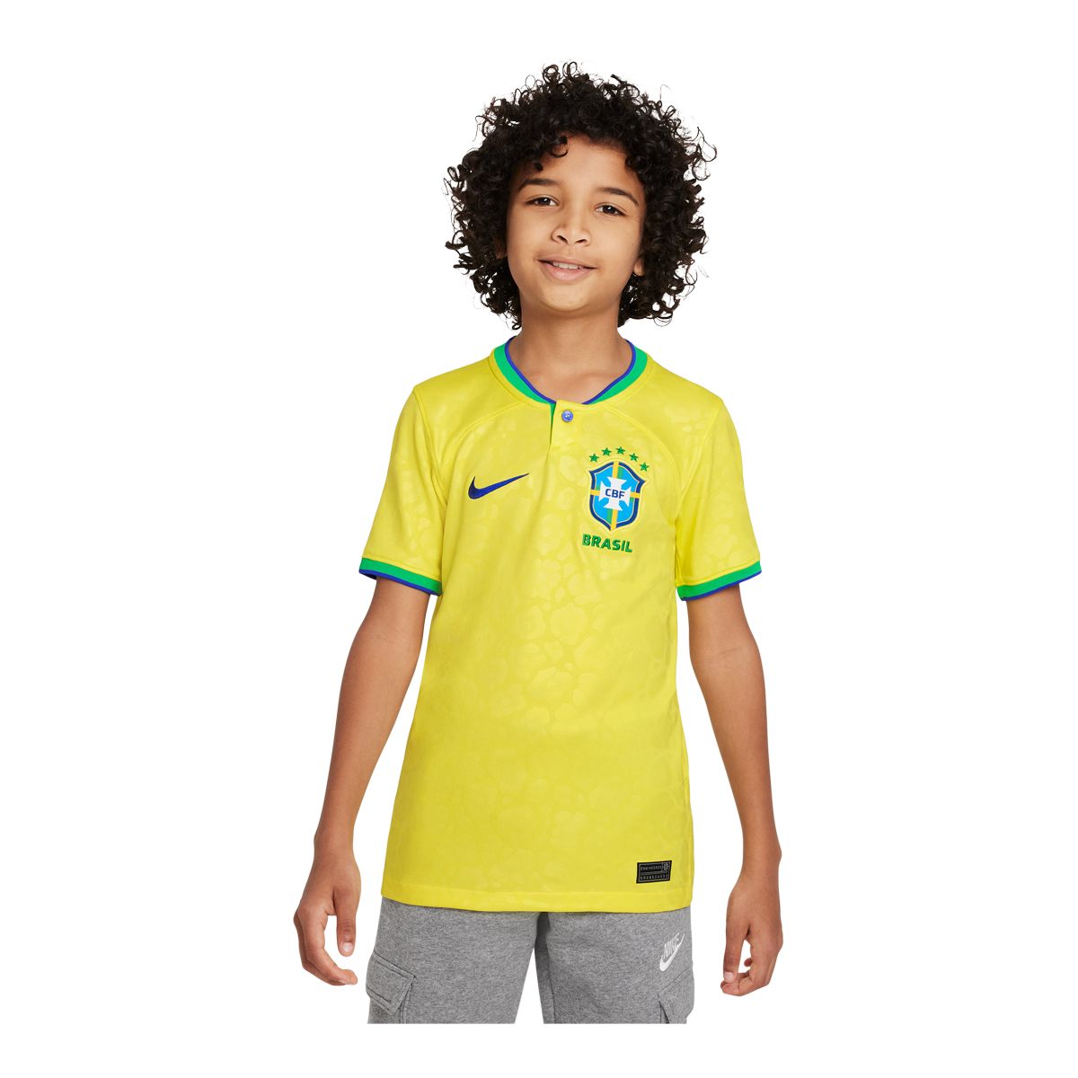 Brazil Nike Youth Replica Soccer Jersey, Football, International