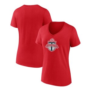 Toronto FC Fanatics Women's Evergreen Official Logo V Neck T-Shirt