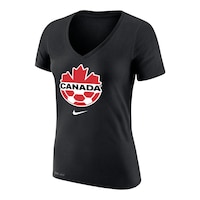 Canada Soccer Nike Women's Dri-FIT Cotton V T Shirt Front_Angled_Left