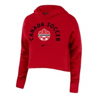 Canada Soccer Nike Women's Campus Crop Hoodie Front_Angled_Left