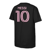 Youth Inter Miami CF MLS Messi Player T Shirt Back_Angled_Right