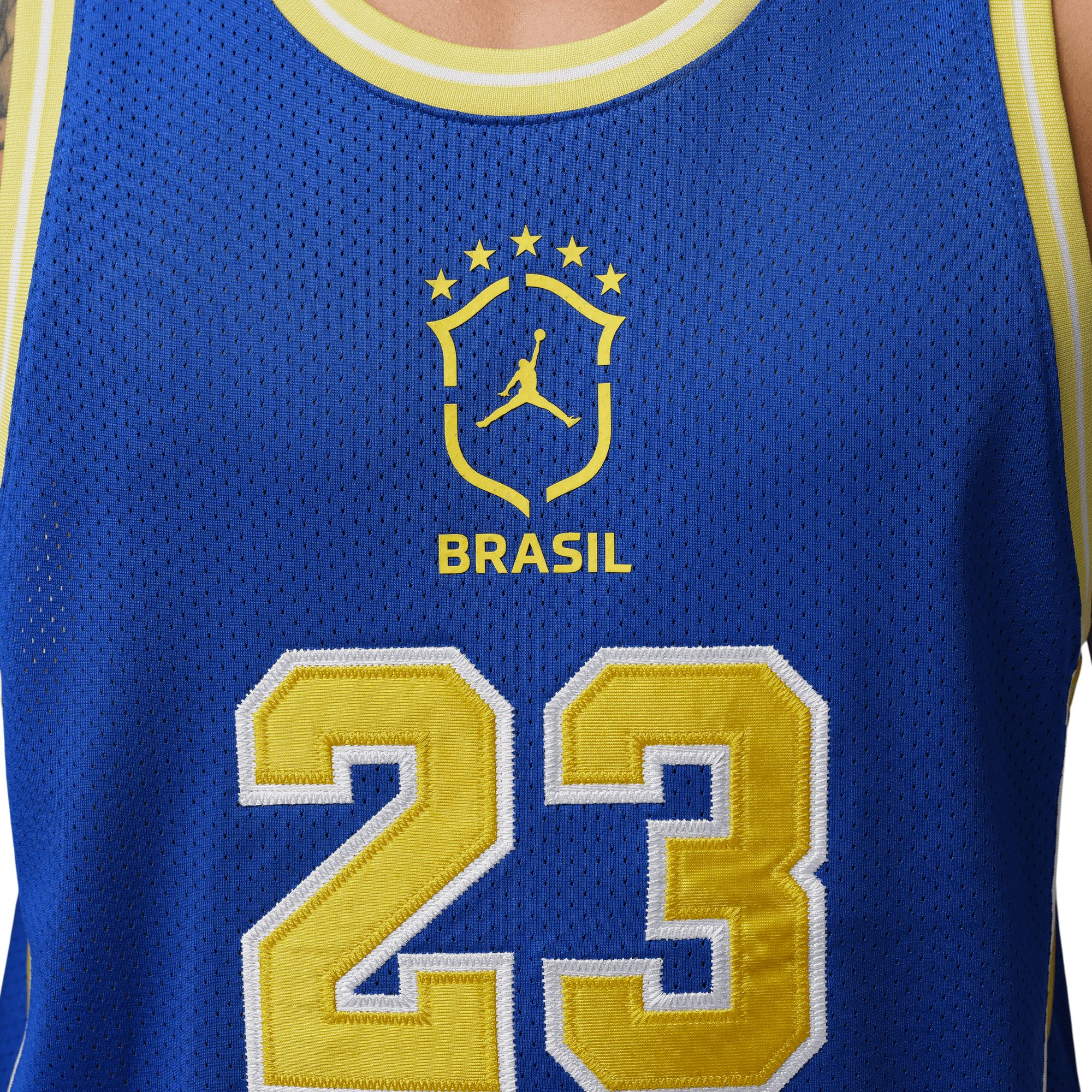 Nike Team Brazil Jordan P6 Essential Lightweight Mesh Soccer Jersey T-shirt