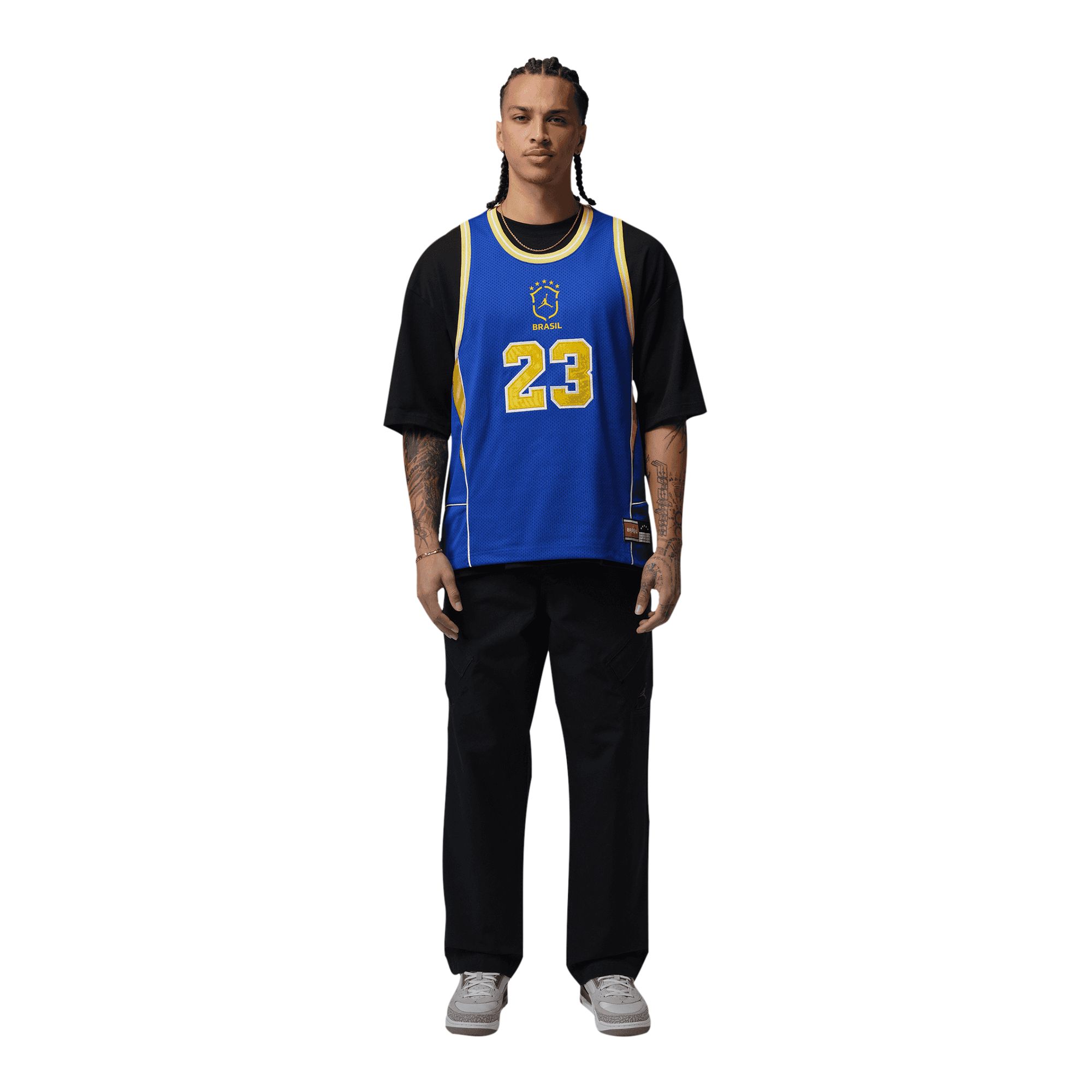 Nike Team Brazil Jordan P6 Essential Lightweight Mesh Soccer Jersey T-shirt