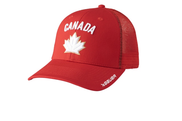 Bauer Hockey Canada Youth Adjustable Cap Front_Three_Fourths_Angled_Left