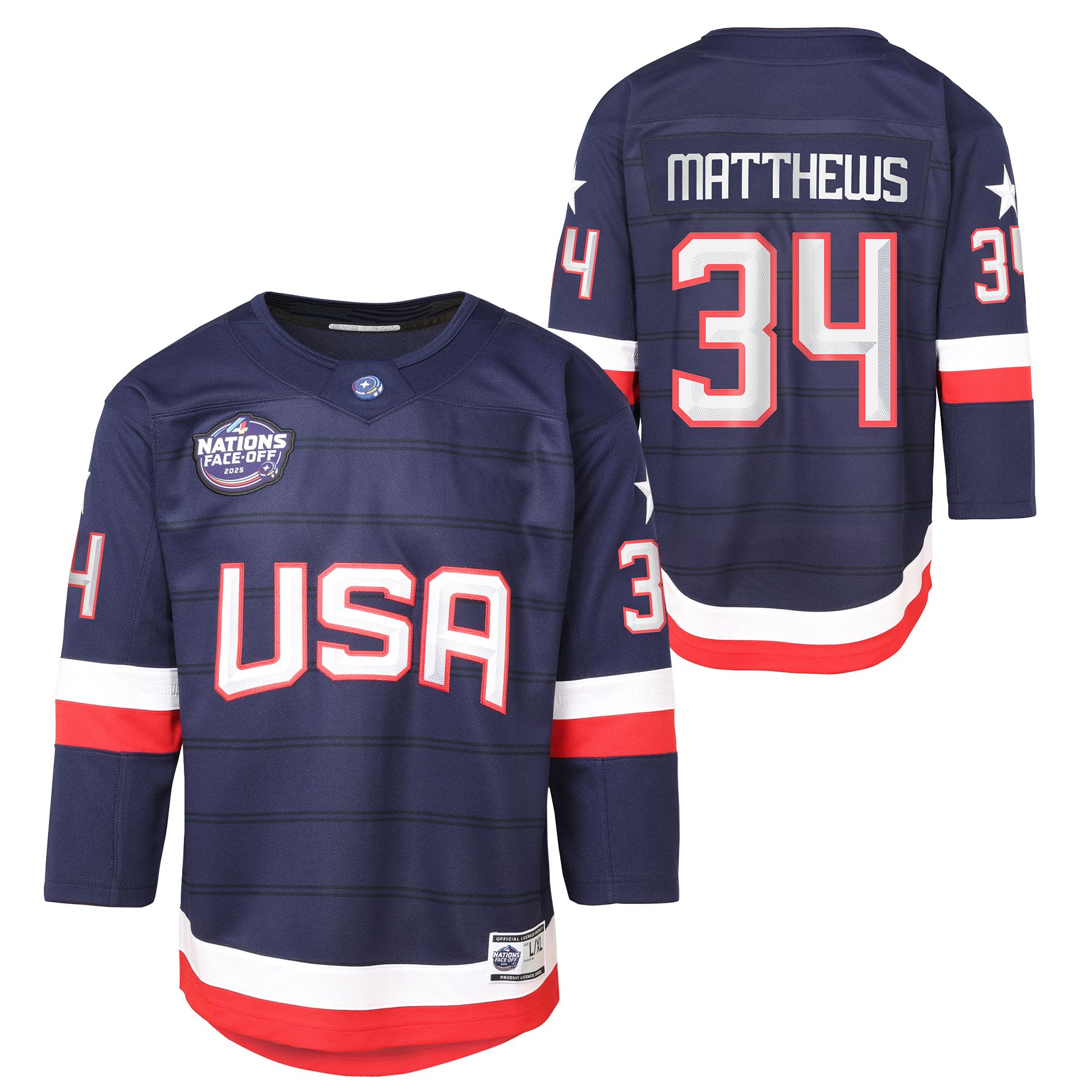 Youth USA 4 Nations Face-Off Auston Matthews Jersey