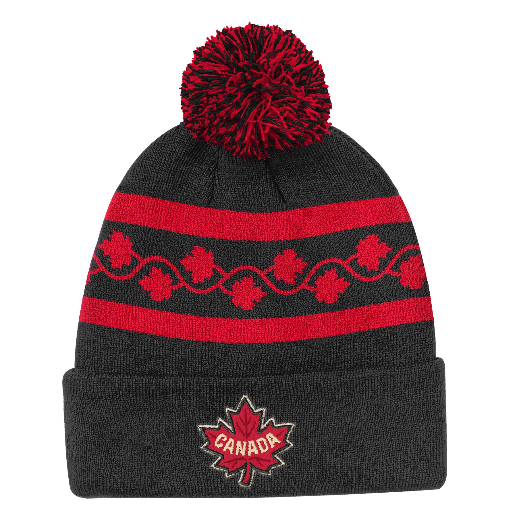 Youth Canada 4 Nations Face-Off Cuffed Pom Knit Hat