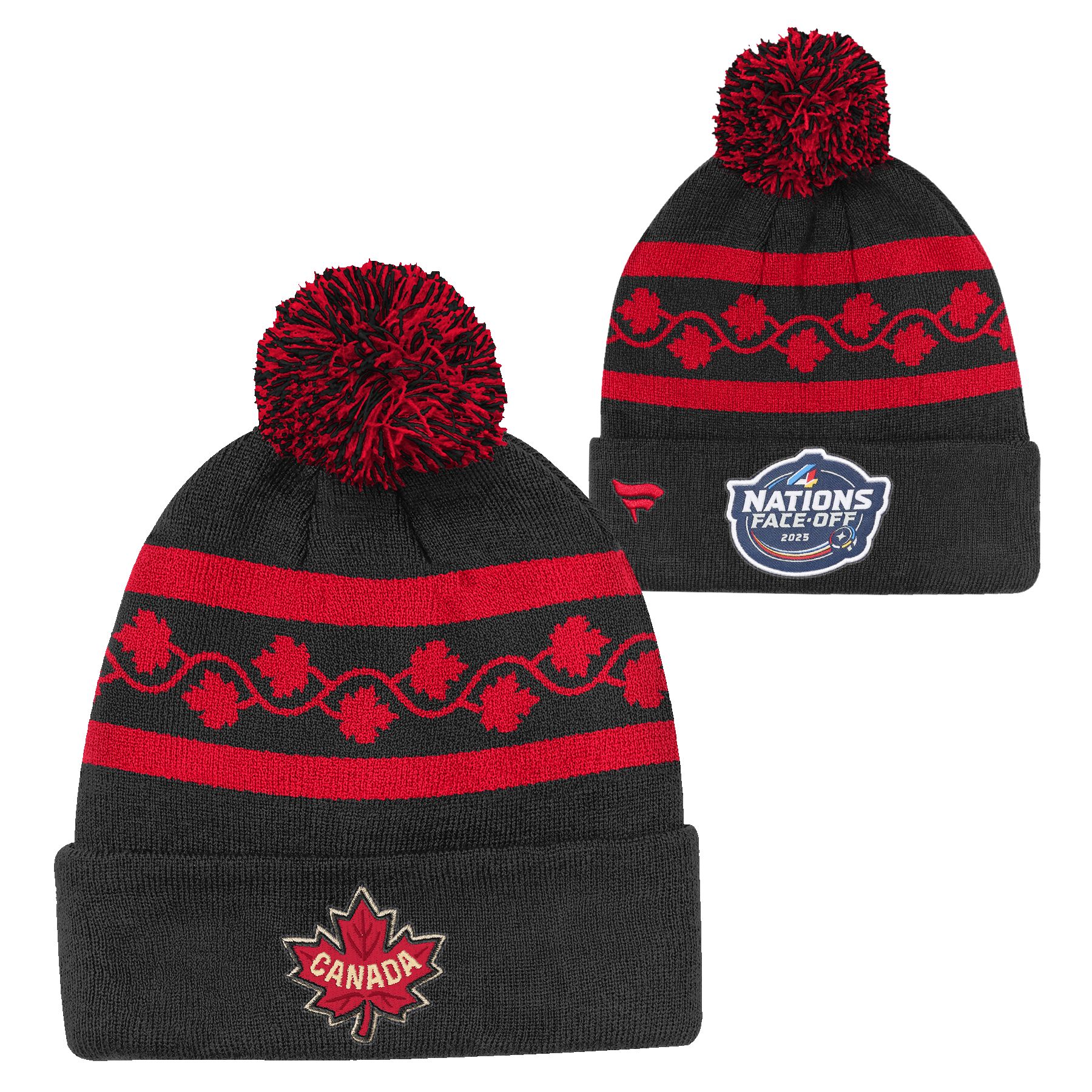 Youth Canada 4 Nations Face-Off Cuffed Pom Knit Hat