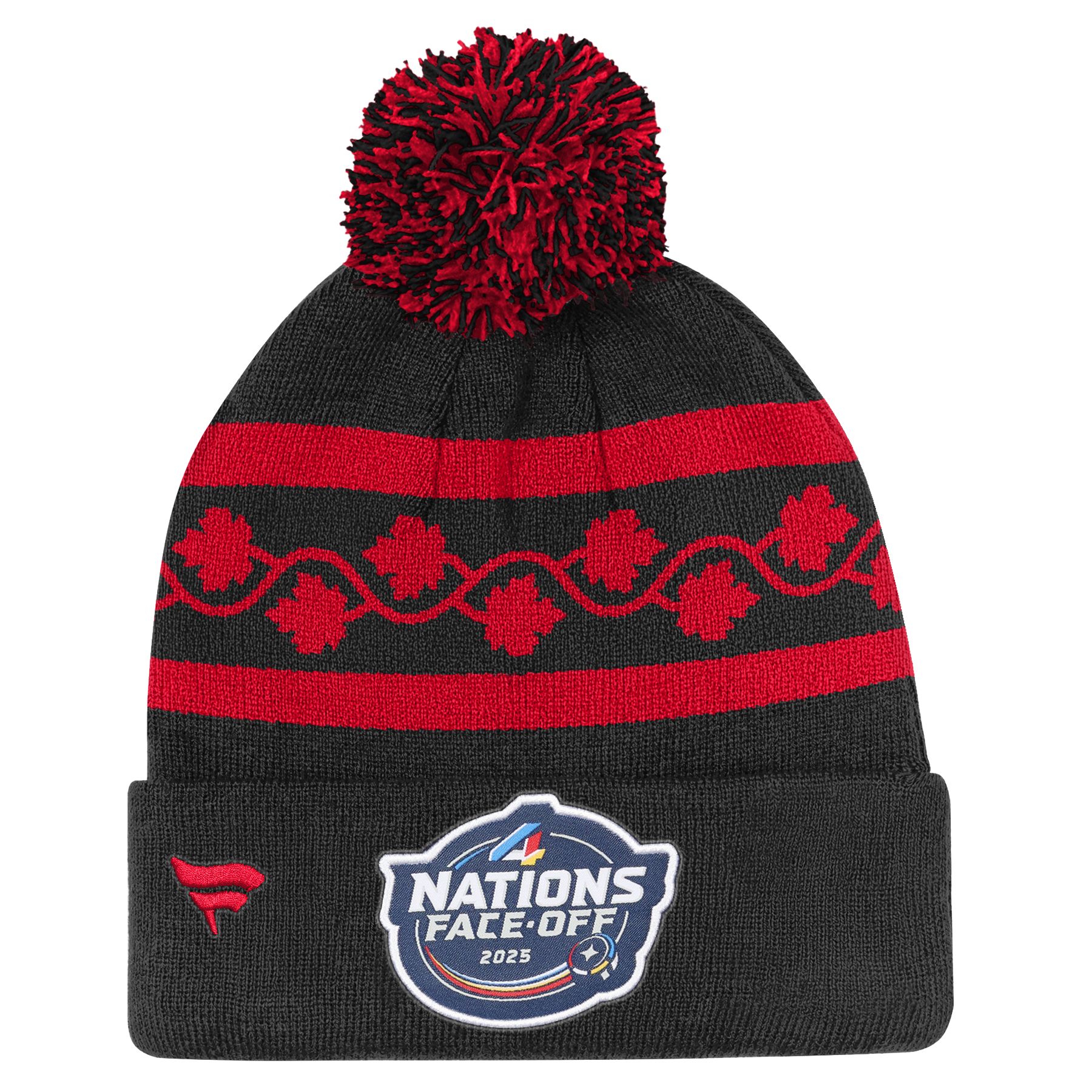 Youth Canada 4 Nations Face-Off Cuffed Pom Knit Hat