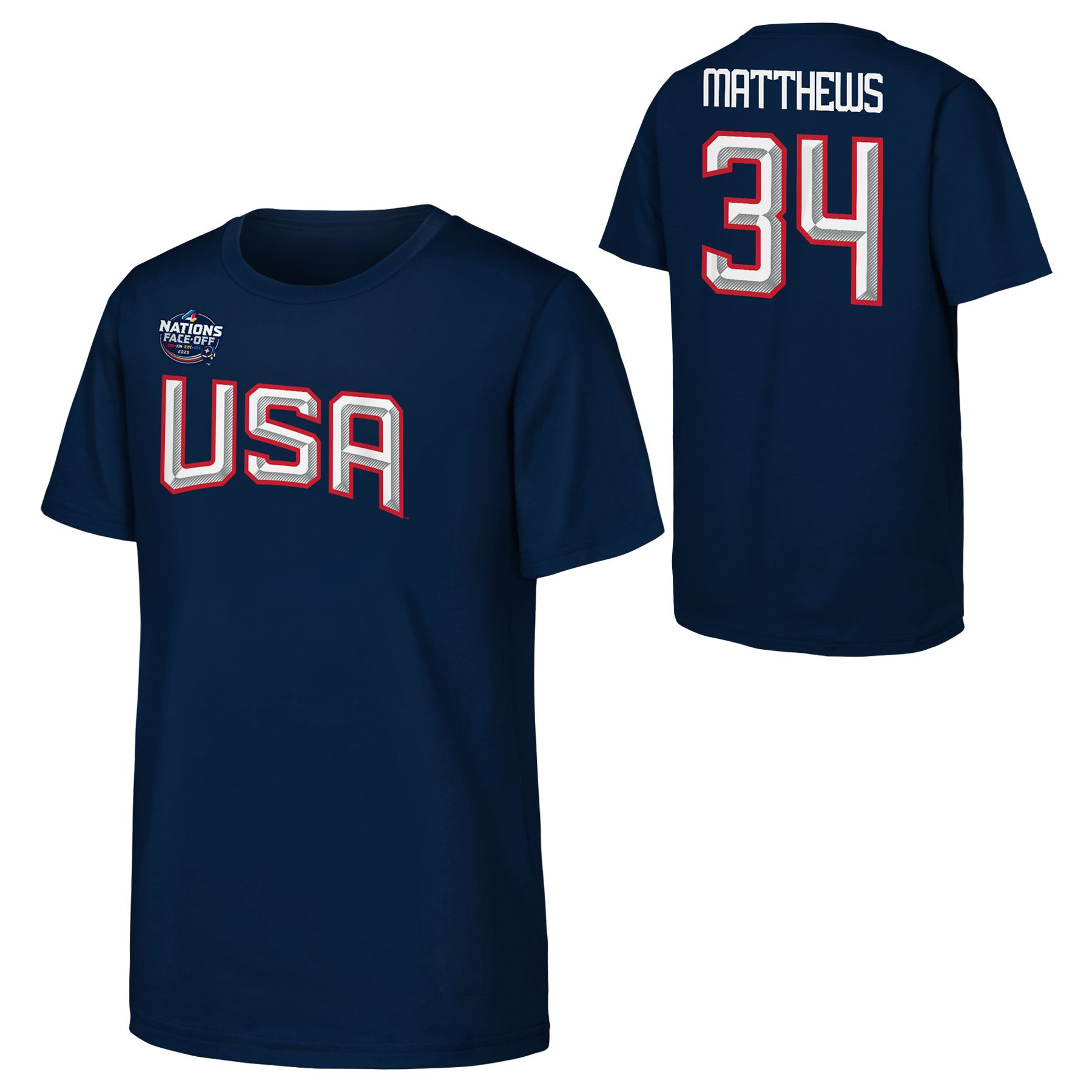 Youth USA 4 Nations Face-Off Matthews Player T Shirt