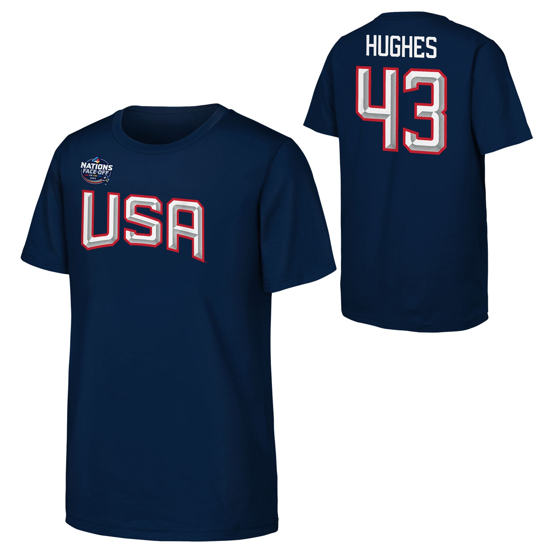 Youth USA 4 Nations Face-Off Hughes  Player T Shirt