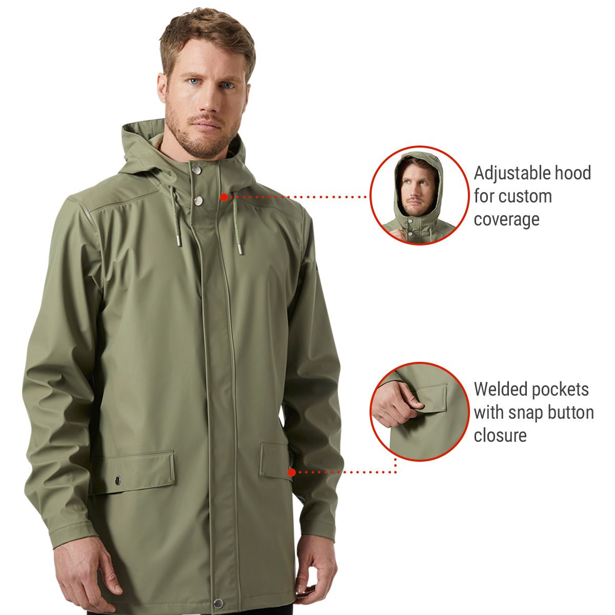 Helly Hansen Men's Moss Helox+ PU Hooded Rain Jacket