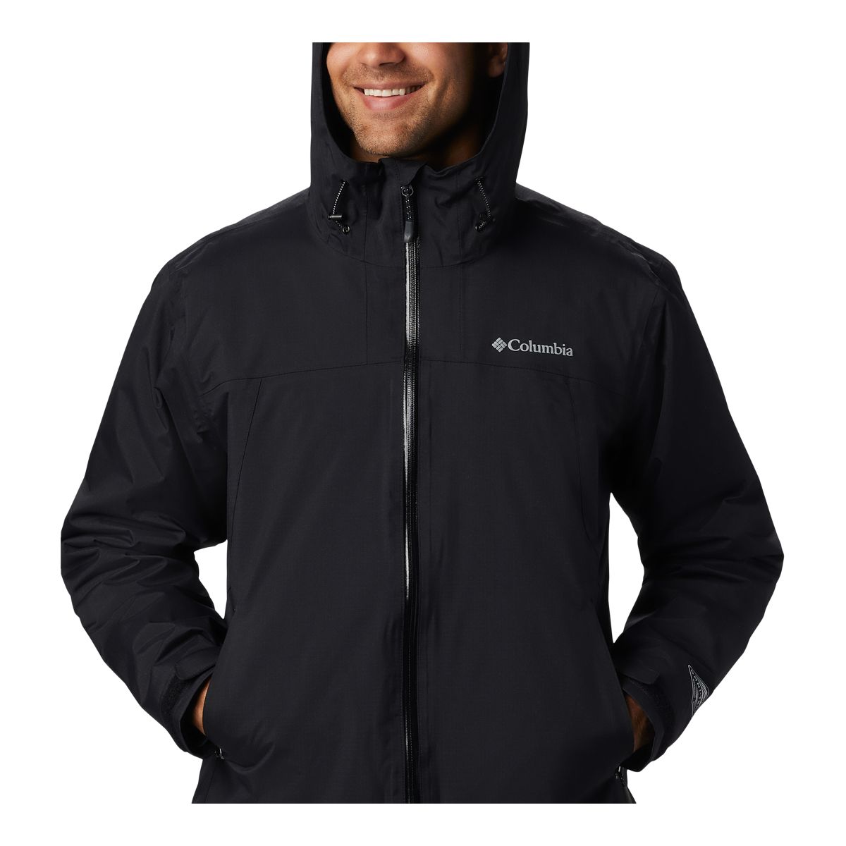 Columbia Men's EvaPOURation Hooded Rain Jacket, Waterproof, Breathable, Lightweight