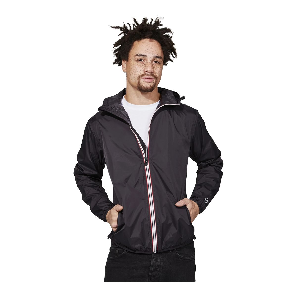 O8Lifestyle Men's Max Zip Front Packable Rain Jacket