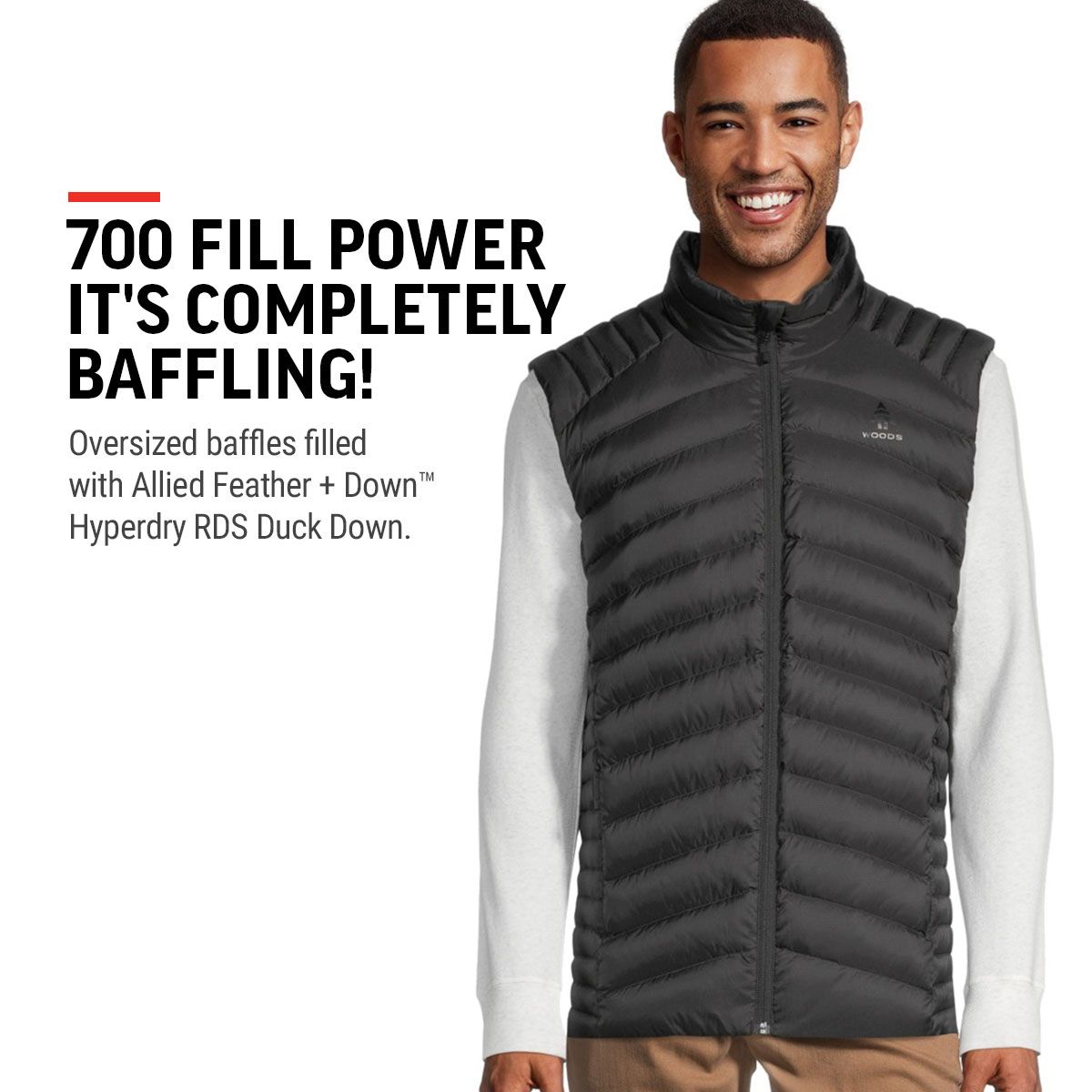 700FILL Logo Fleece Vest - Black-