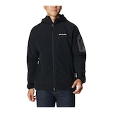 Columbia Men's Tall Heights™️ Hooded Softshell Adjustable Water-Resistant Jacket Front_Flat