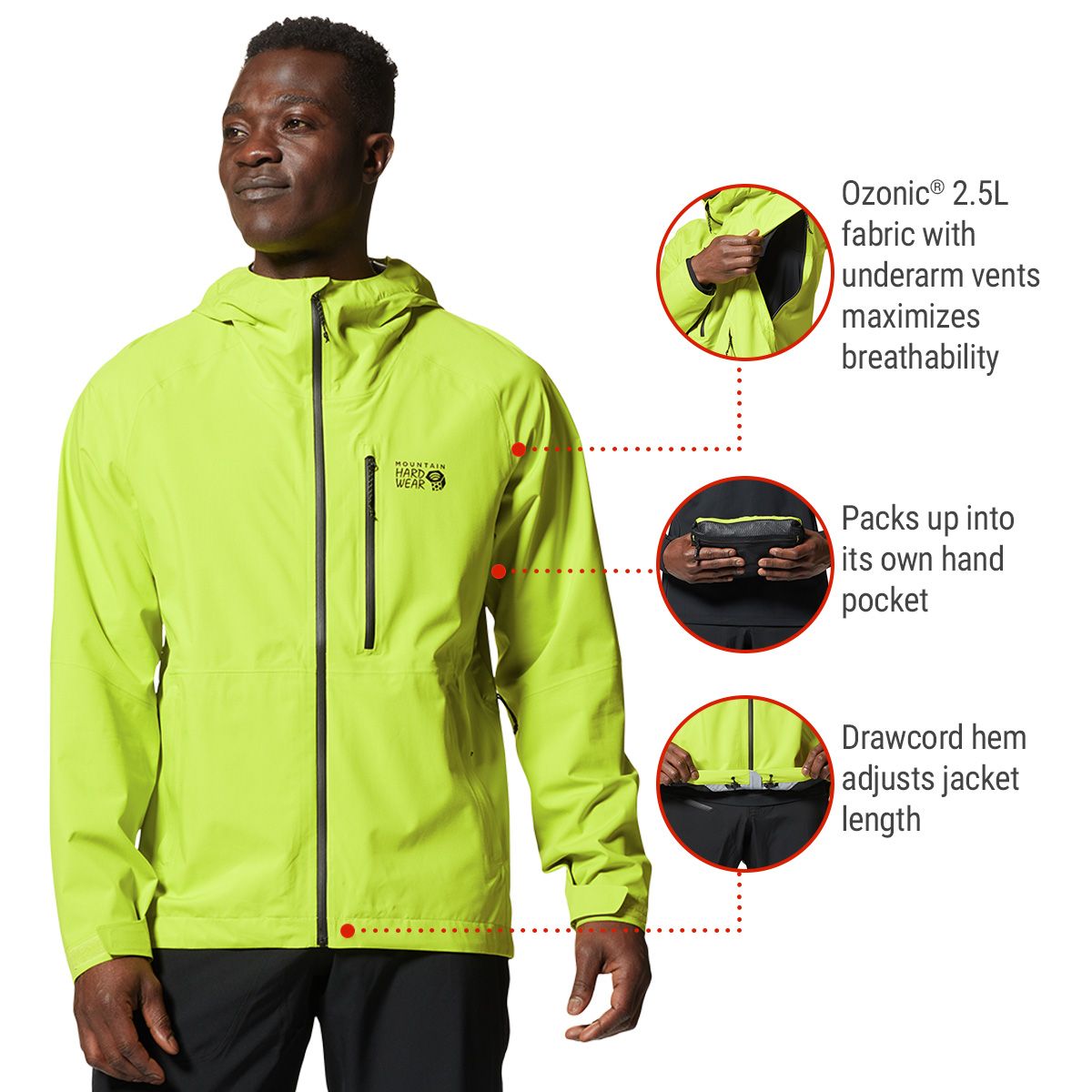 Mountain Hardwear Men's Stretch Ozonic™ 2.5L Rain Shell Jacket