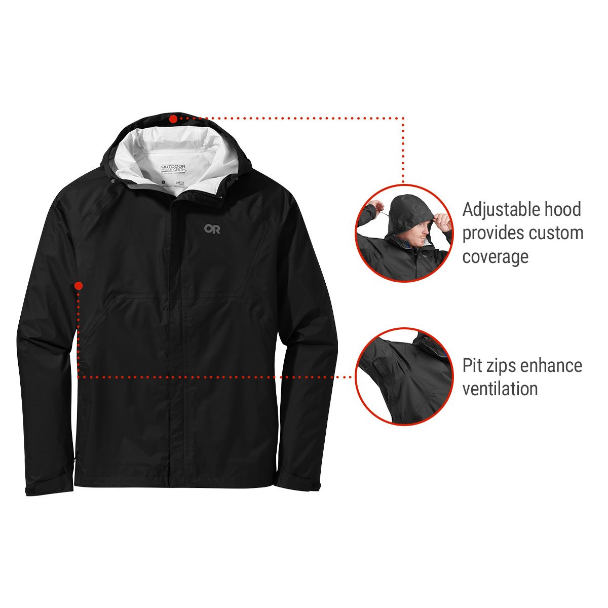 Outdoor Research Men's Apollo Rain Jacket