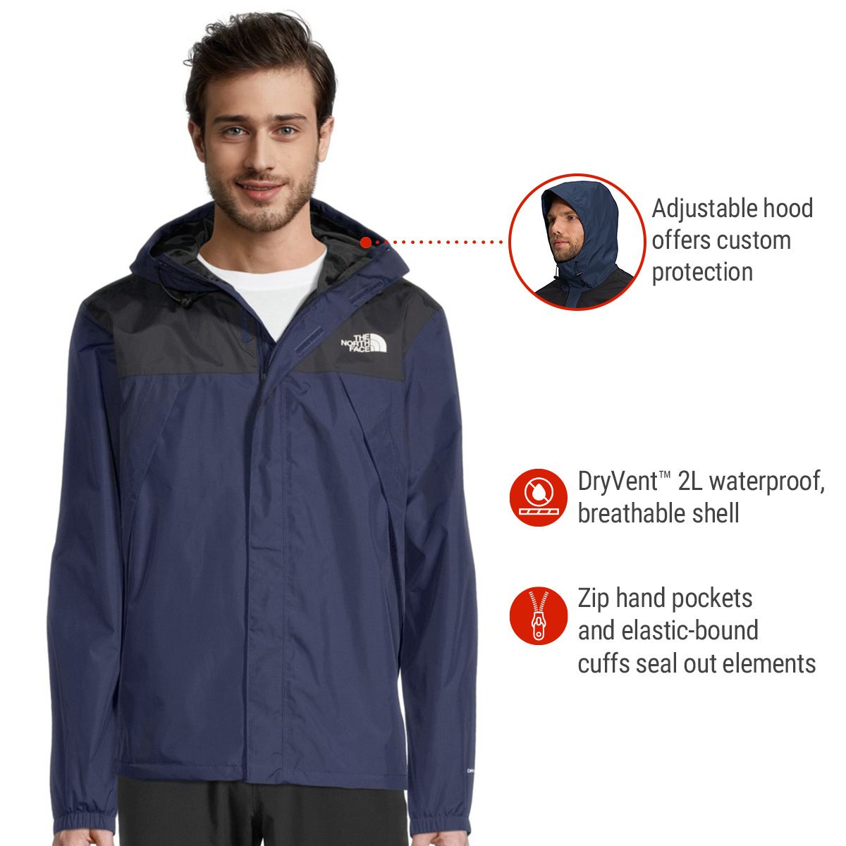 The North Face Men's Antora 2L Rain Shell Jacket