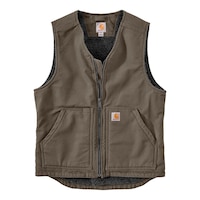 Carhartt Men's Washed Duck Sherpa Lined Vest Front_Flat