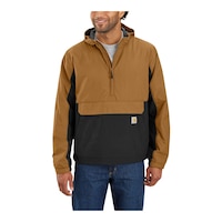 Carhartt Men's Packable Anorak Lightweight Loose Jacket Front_Flat