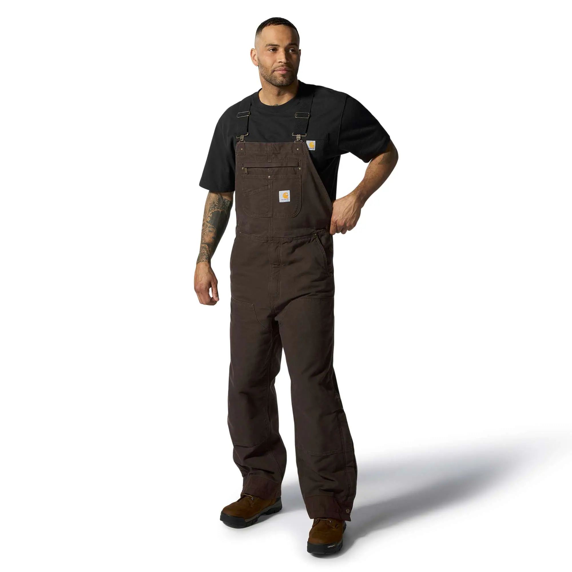Carhartt Men's Washed Duck Insulated Bib Overall Pants