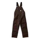 Carhartt Men's Washed Duck Insulated Bib Overall Pants Front_Flat